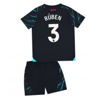 Dječji Nogometni Dres Manchester City Ruben Dias #3 Rezervni 2023-24 Kratak Rukav (+ Kratke hlače)